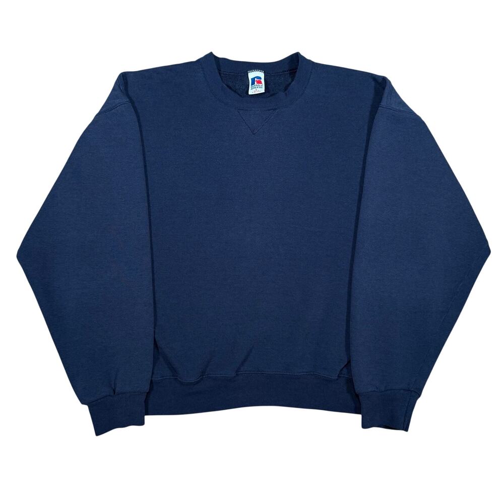 Vintage Russell Athletic Navy Blue Crewneck Sweatshirt Blank Size Large